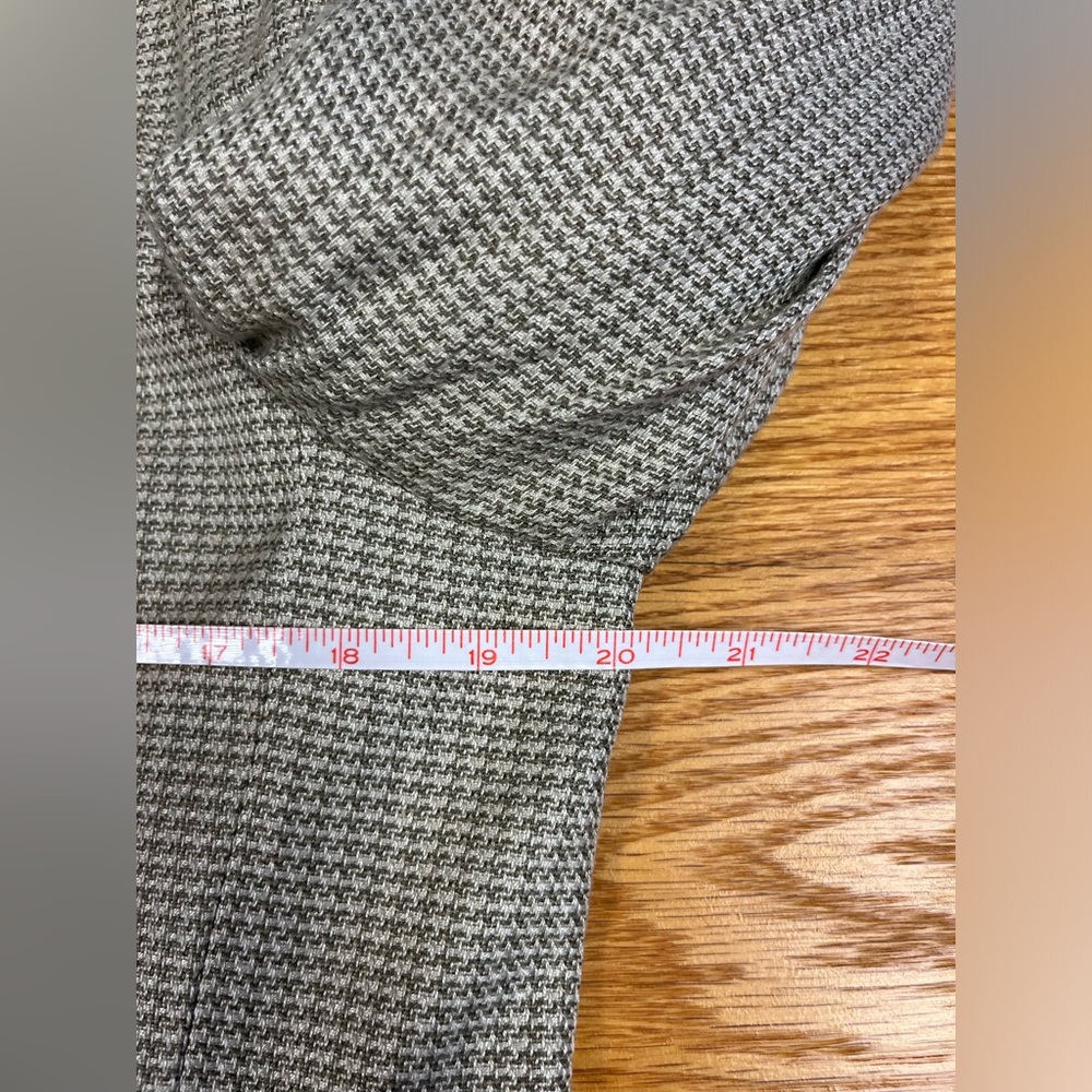Jones Wear Women Houndstooth Long Sleeve Shoulder Pads Sage Green Jacket Size 14 - Picture 9 of 11